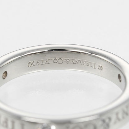 Tiffany & Co Flat Band Pt950platinum X 3P Diamonds #6.5 Ladies 4.6g Ring