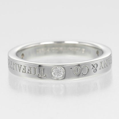 Tiffany & Co Flat Band Pt950platinum X 3P Diamonds #6.5 Ladies 4.6g Ring