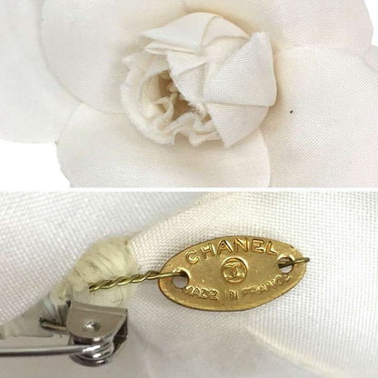 Chanel Camellia Corsage Brooch White Aq11984