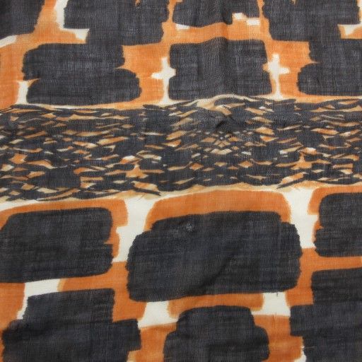 Balenciaga Shawl Tiger Pattern Cassisil Cashmere Silk Blend Black Orange JS
