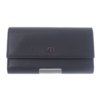 Dior Long Flap Wallet 2esbc312cdi_h00n Long Wallet Calf Black Silver Hardware