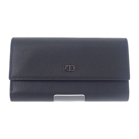 Dior Long Flap Wallet 2esbc312cdi_h00n Long Wallet Calf Black Silver Hardware