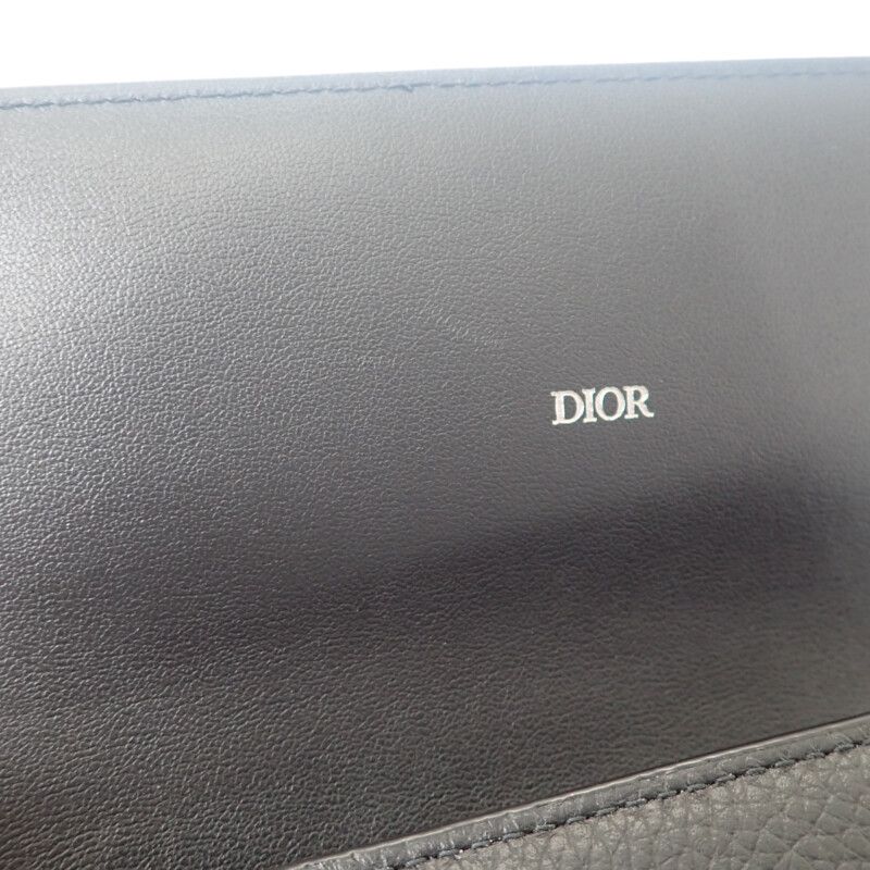 Dior Long Flap Wallet 2esbc312cdi_h00n Long Wallet Calf Black Silver Hardware