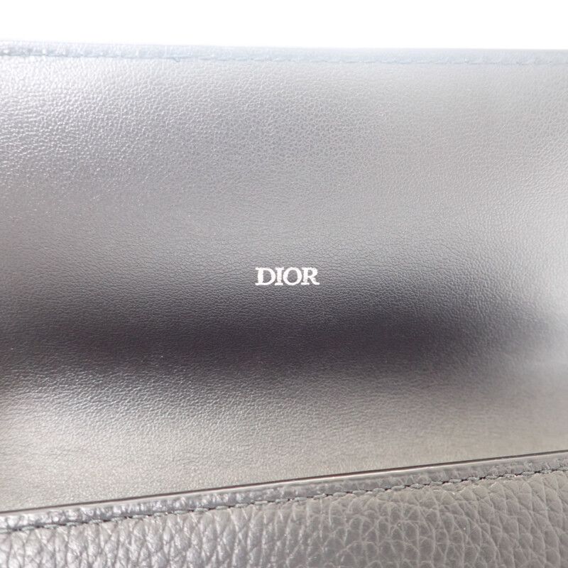 Dior Long Flap Wallet 2esbc312cdi_h00n Long Wallet Calf Black Silver Hardware