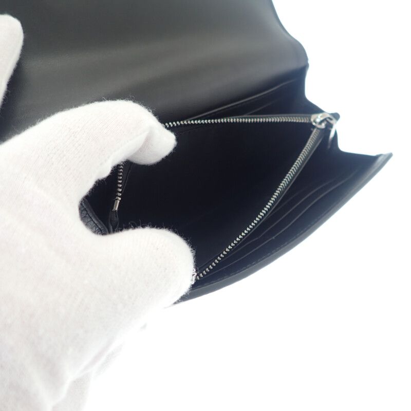 Dior Long Flap Wallet 2esbc312cdi_h00n Long Wallet Calf Black Silver Hardware