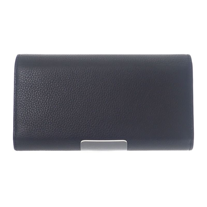 Dior Long Flap Wallet 2esbc312cdi_h00n Long Wallet Calf Black Silver Hardware