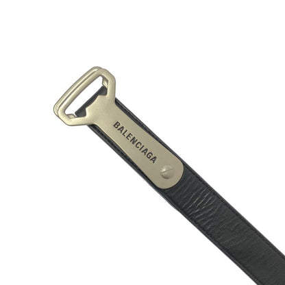 Balenciaga - 2023ss - Bottle Opener Logo Leather Belt - Unisex - Black - Men's
