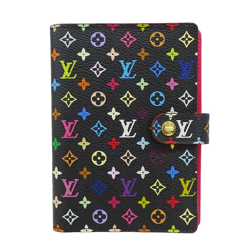 Louis Vuitton Notebook Cabas Women's Brand Monogram Multicolor Agenda PM Noir