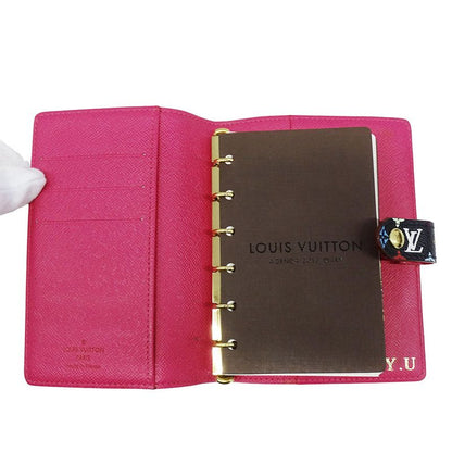 Louis Vuitton Notebook Cabas Women's Brand Monogram Multicolor Agenda PM Noir