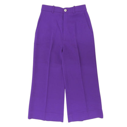 Gucci 529540 Shell Logo Button Center Press Cropped Wide Pants Purple 38 Made