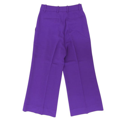 Gucci 529540 Shell Logo Button Center Press Cropped Wide Pants Purple 38 Made