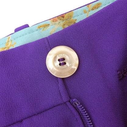 Gucci 529540 Shell Logo Button Center Press Cropped Wide Pants Purple 38 Made