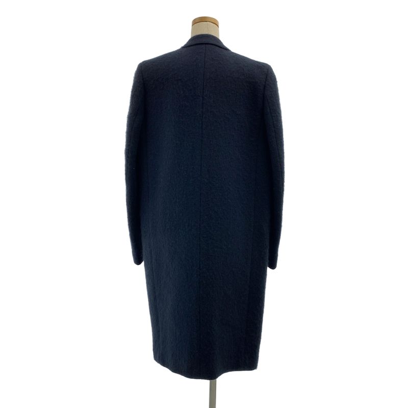Celine | Phoebe Period Wool Crombie Overcoat Fully Lined | 36 | Dark Navy |