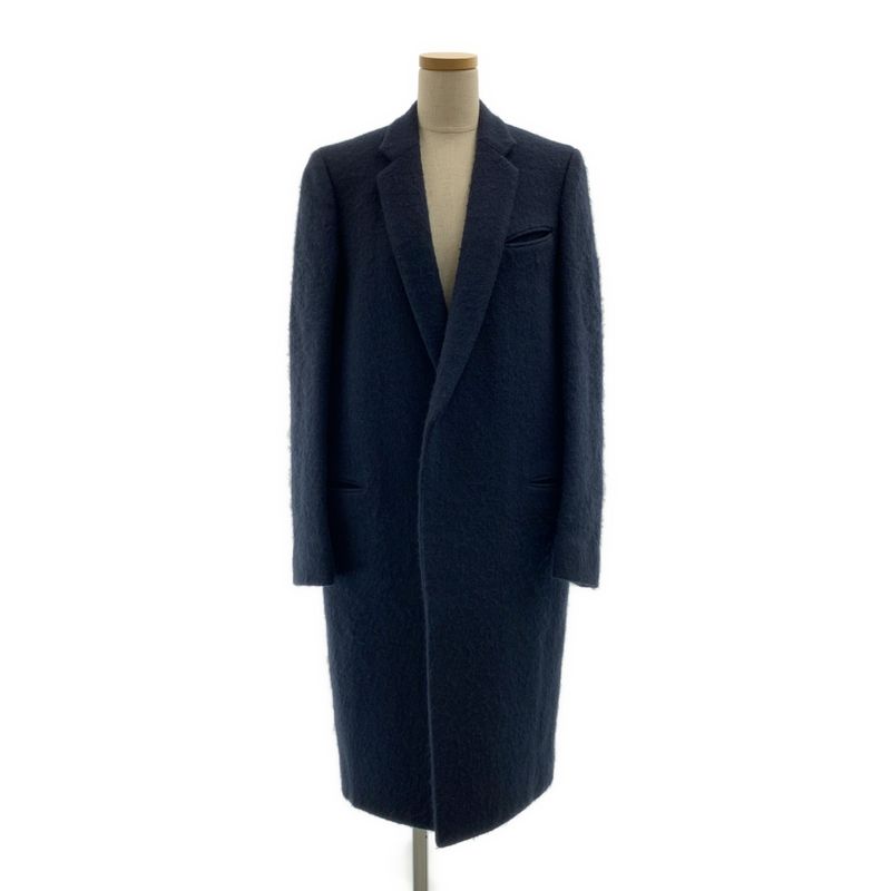 Celine | Phoebe Period Wool Crombie Overcoat Fully Lined | 36 | Dark Navy |