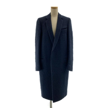 Celine | Phoebe Period Wool Crombie Overcoat Fully Lined | 36 | Dark Navy |