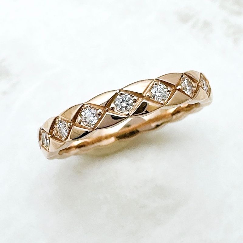 Chanel Coco Crush Diamond Pink Gold Ring 49 Approx 9 U