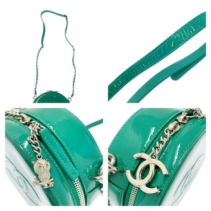 Chanel A91946 Patent Leather Round As Earth Chain Shoulder Bag Green 503432