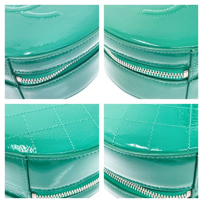 Chanel A91946 Patent Leather Round As Earth Chain Shoulder Bag Green 503432