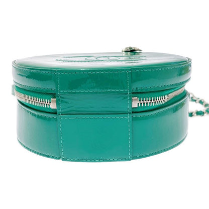 Chanel A91946 Patent Leather Round As Earth Chain Shoulder Bag Green 503432