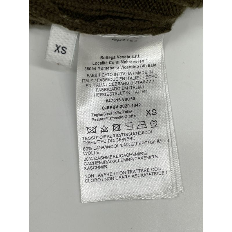 Bottega Veneta Khaki Cashmere Knit Long Sleeves XS