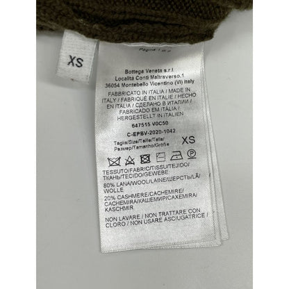 Bottega Veneta Khaki Cashmere Knit Long Sleeves XS