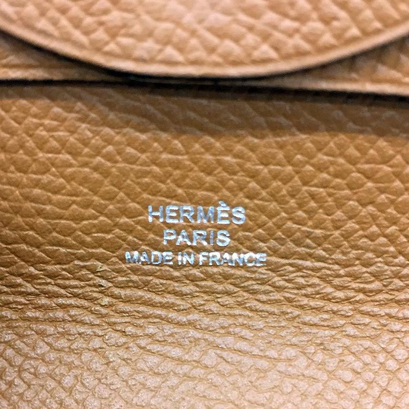 Hermes Bastia Coin Case Coin Purse Porte-monnaie Bastia Gold Camel Aq11868