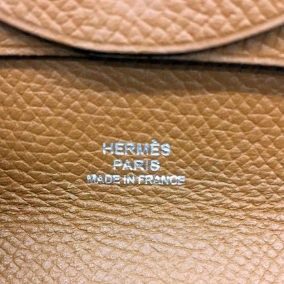 Hermes Bastia Coin Case Coin Purse Porte-monnaie Bastia Gold Camel Aq11868