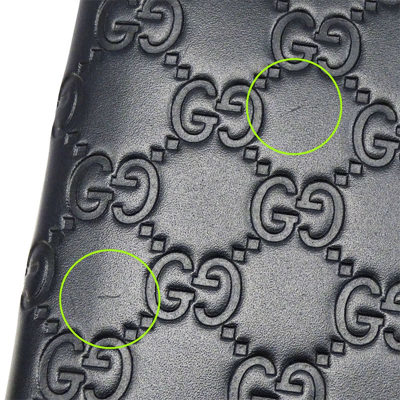 Gucci Wallets Men's Branded Long Wallet Cima Leather Black 779828 Foldable Logo