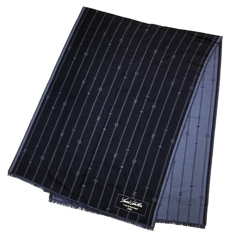 Louis Vuitton Etoile Monogram Stripes M79092 Navy Men's Shawl Never Used Aq11870