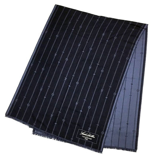 Louis Vuitton Etoile Monogram Stripes M79092 Navy Men's Shawl Never Used Aq11870