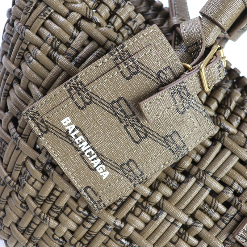 Balenciaga 671342 Bistro Basket XS 2WAY Handbag Shoulder Bag Brown With