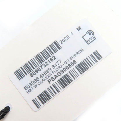 Gucci 603986 GG Supreme Flora Floral Pattern Baseball Cap Hat Beige Multicolor