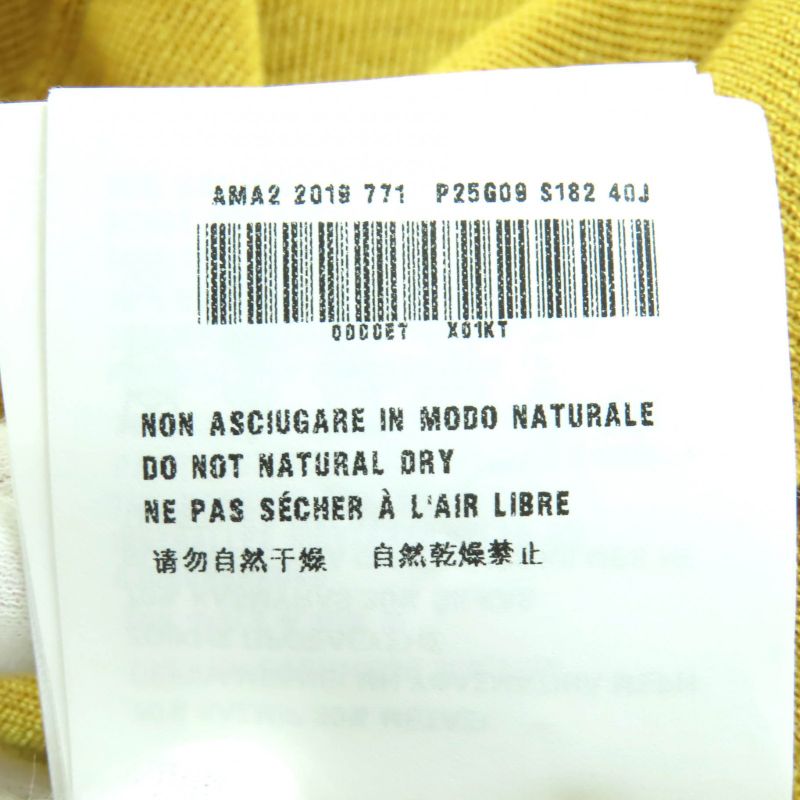 Prada P25609 Cashmere Silk V-neck Long Sleeve Knit Cardigan Mustard 42 Genuine