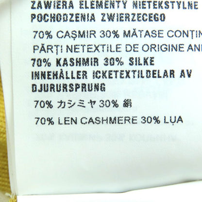 Prada P25609 Cashmere Silk V-neck Long Sleeve Knit Cardigan Mustard 42 Genuine