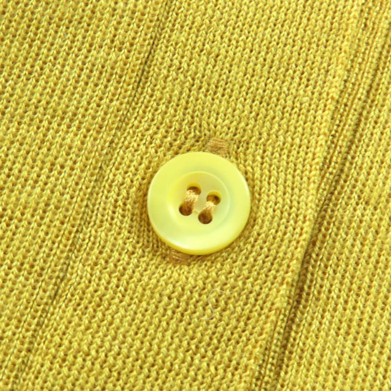 Prada P25609 Cashmere Silk V-neck Long Sleeve Knit Cardigan Mustard 42 Genuine