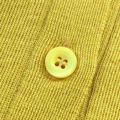 Prada P25609 Cashmere Silk V-neck Long Sleeve Knit Cardigan Mustard 42 Genuine