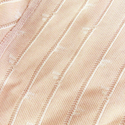 Fendi 2022 Fzx834 FF Pattern Stripe Cropped High Neck Long Sleeve Knit Top Pink