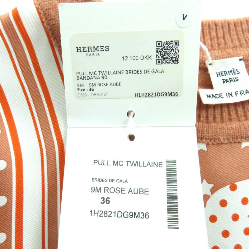 Hermes Brides De Gala Brides De Gala 100% Silk Cashmere Blend ROSE AUBE Twill