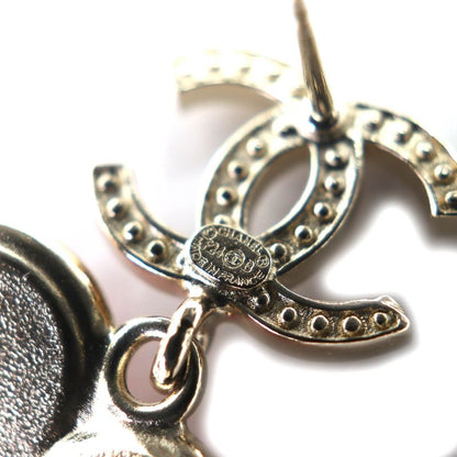 CHANEL F24B Abe285 Coco Mark Rhinestone Star Flower Earrings For Both Ears