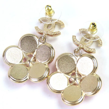 CHANEL F24B Abe285 Coco Mark Rhinestone Star Flower Earrings For Both Ears