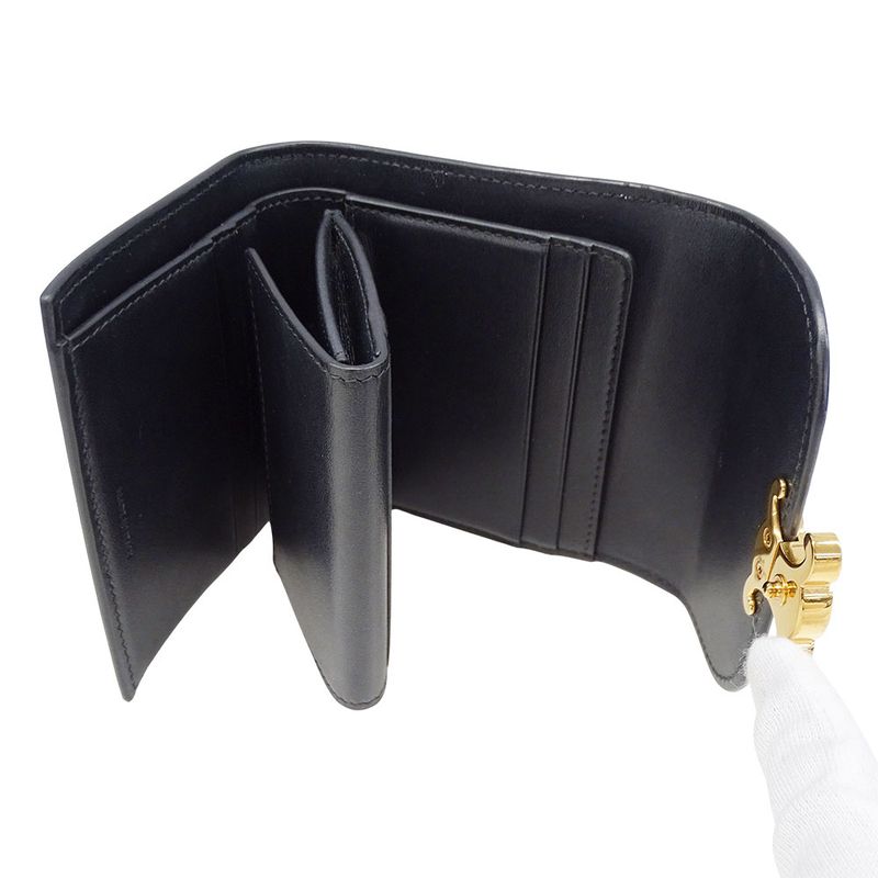 Celine Wallet Women's Branded Trifold Wallet Shiny Calfskin Small Flap Wallet