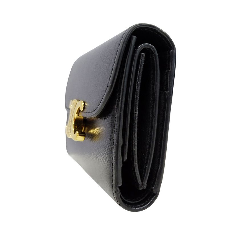 Celine Wallet Women's Branded Trifold Wallet Shiny Calfskin Small Flap Wallet