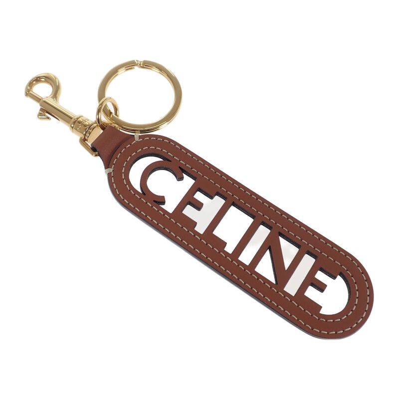 [AB Rank] Celine Perforated Key Ring Charm Logo Key Holder 49i733dsd.04lu Calf
