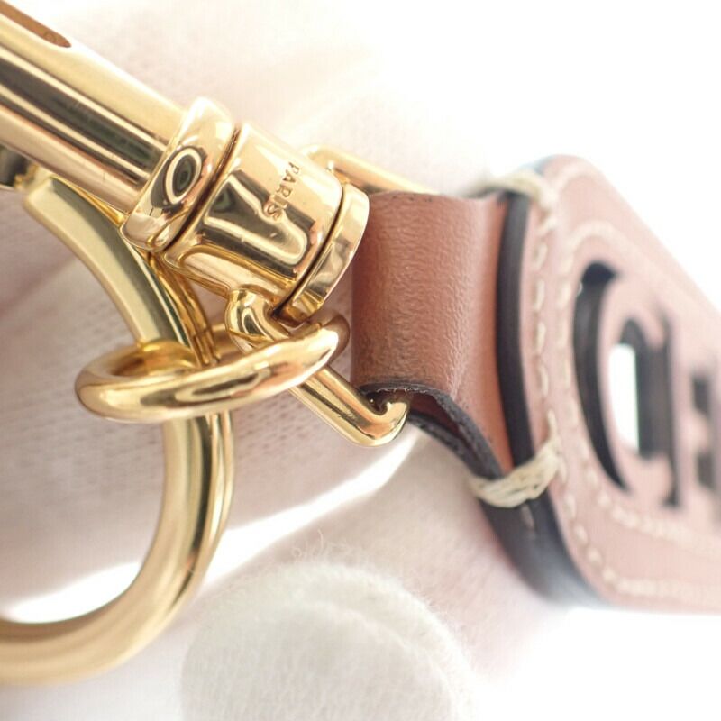 [AB Rank] Celine Perforated Key Ring Charm Logo Key Holder 49i733dsd.04lu Calf