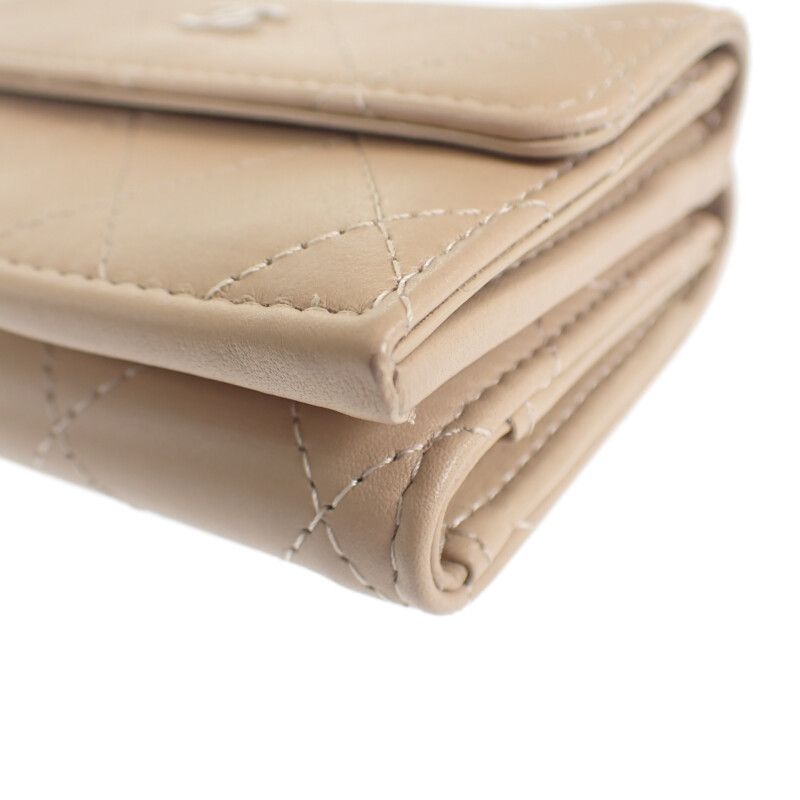 Chanel Small Flap Wallet Ap3882_b16247_nw781 Trifold Wallet Calf Beige Ladies