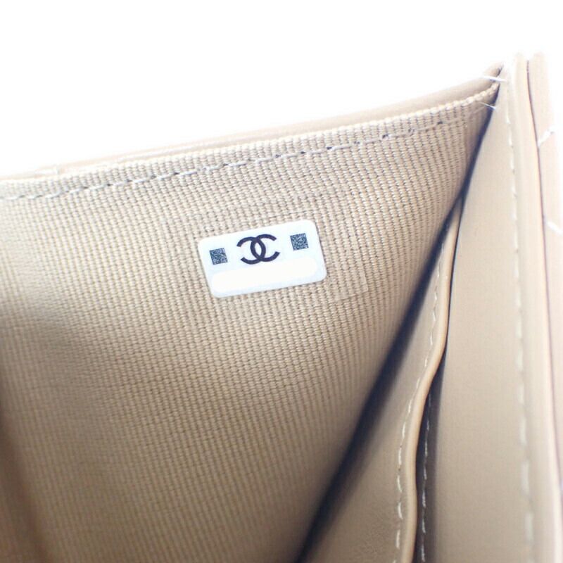 Chanel Small Flap Wallet Ap3882_b16247_nw781 Trifold Wallet Calf Beige Ladies