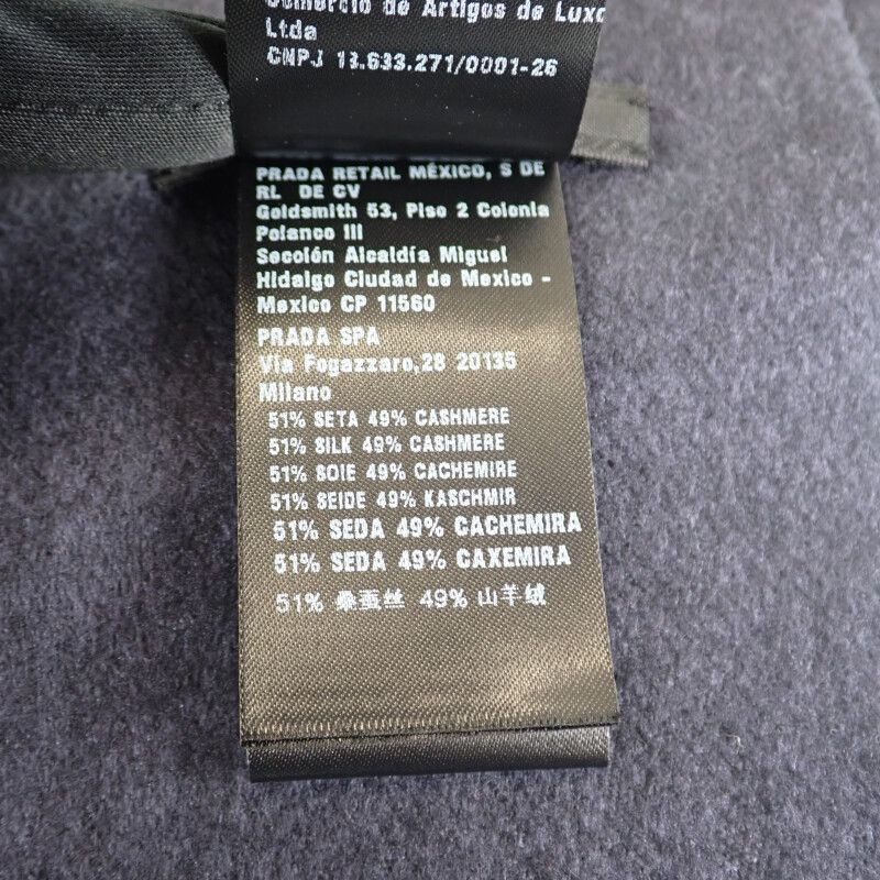 [A Rank] Prada Triangle Logo 2fs047_2cop_f0008 Scarf Silk Cashmere Navy Men's