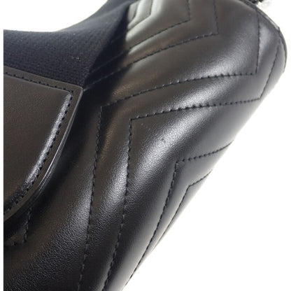 Gucci GG Marmont Quilted Leather Chain 739681 Shoulder Bag Calf Black Ladies