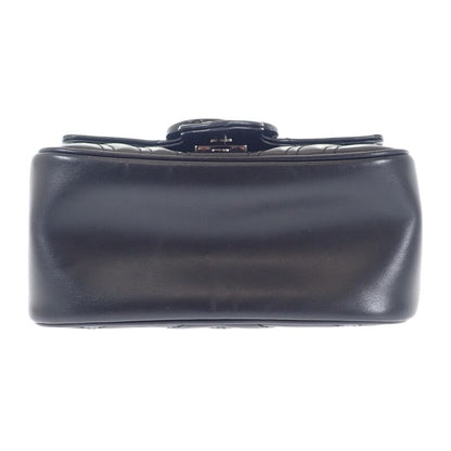 Gucci GG Marmont Quilted Leather Chain 739681 Shoulder Bag Calf Black Ladies