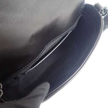 Gucci GG Marmont Quilted Leather Chain 739681 Shoulder Bag Calf Black Ladies